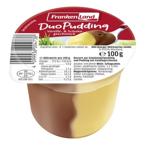 Duo-Pudding Vanille & Schoko frisch 100g Duo-Pudding Vanille & Schoko frisch 100g