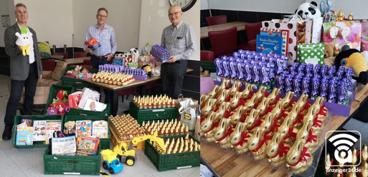 Schokohasen und Spielzeuge für die Kinder