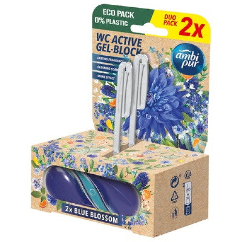 Ambi Pur WC Active Gel-Block Blue Blosson Duo 2x45g Ambi Pur WC Active Gel-Block Blue Blosson Duo 2x45g