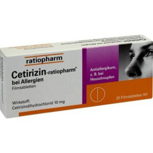 Cetirizin-ratiopharm bei Allergien 10 mg Filmtabl. Cetirizin-ratiopharm bei Allergien 10 mg Filmtabl.