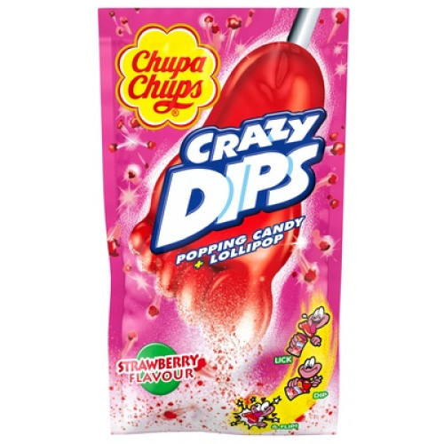 Chupa Chups Crazy Dips Erdbeere Lutscher 14g Chupa Chups Crazy Dips Erdbeere Lutscher 14g