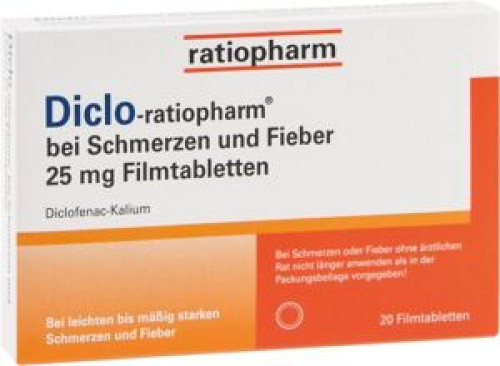Diclo-ratiopharm bei Schmerzen und Fieber 25 mg Diclo-ratiopharm bei Schmerzen und Fieber 25 mg