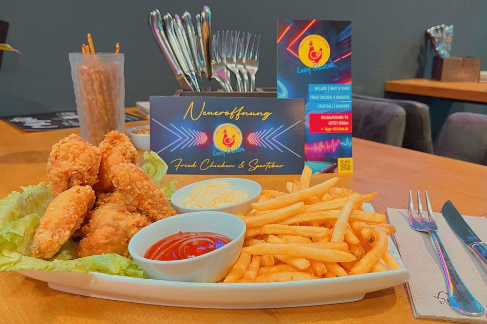 Lazy-Chicken-Hilden-Sportbar-Pommes-Nuggets-Neueroeffnung