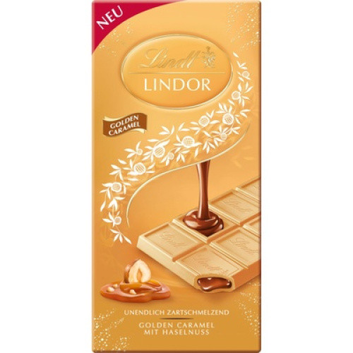 LINDOR Tafel Golden Caramel 100g LINDOR Tafel Golden Caramel 100g