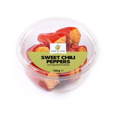 Sweet Chili Peppers mit Paprikafrischkäse frisch 130g Sweet Chili Peppers mit Paprikafrischkäse frisch 130g