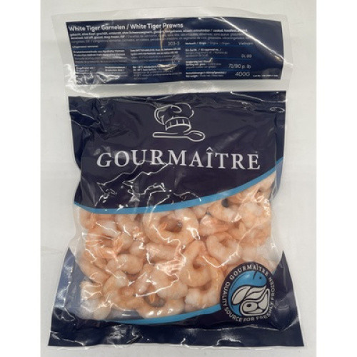 White Tiger Garnelen 71/90 gekocht TK 500g White Tiger Garnelen 71/90 gekocht TK 500g