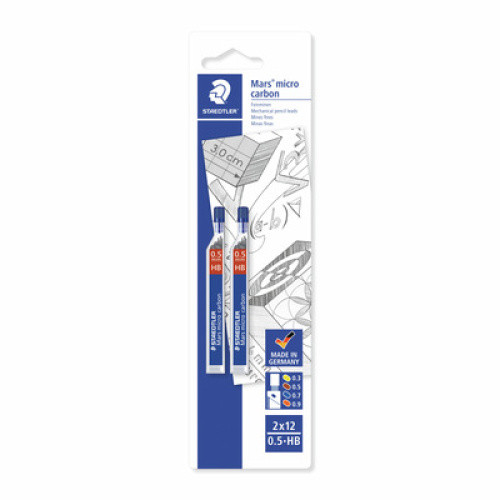 Feinmine Mars micro 0,5mm HB BK 2St Feinmine Mars micro 0,5mm HB BK 2St