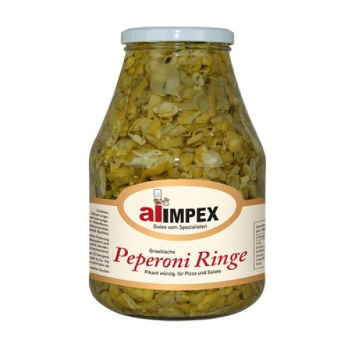 Griechische Peperoni-Ringe mild-pikant ´Macedonia´ 2650ml Griechische Peperoni-Ringe mild-pikant ´Macedonia´ 2650ml