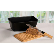 Kesper Brotbox mit Schneidebrett schwarz Bambus Kesper Brotbox mit Schneidebrett schwarz Bambus
