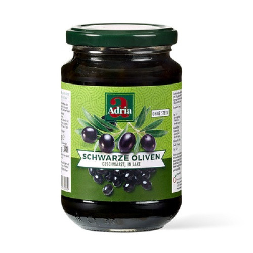 Adria Oliven schwarz ohne Stein 370ml Adria Oliven schwarz ohne Stein 370ml