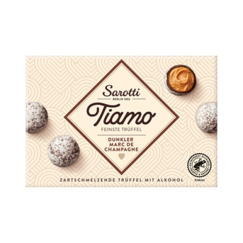 Sarotti Tiamo Dunkler Marc de Champagne 125g Sarotti Tiamo Dunkler Marc de Champagne 125g