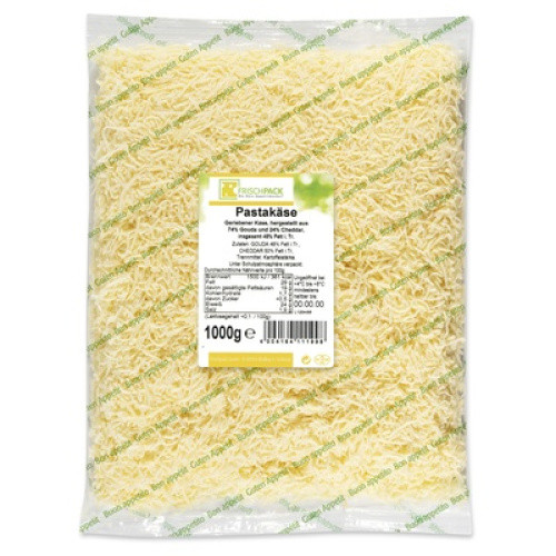 Pastakäse gerieben 48% frisch 1kg Pastakäse gerieben 48% frisch 1kg
