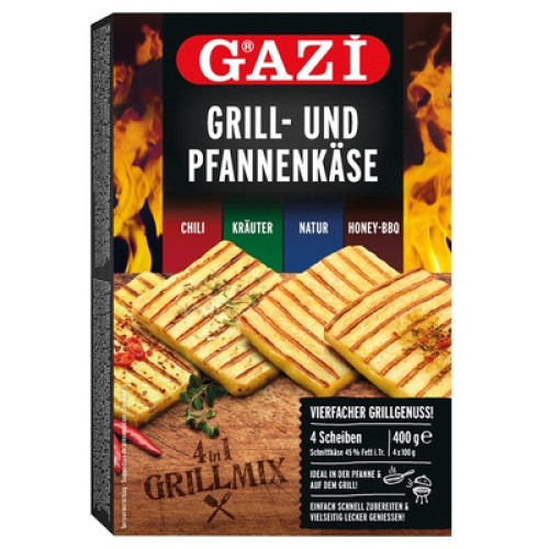 Gazi Grillkäse 4er Mix 45% frisch 4x100g Gazi Grillkäse 4er Mix 45% frisch 4x100g
