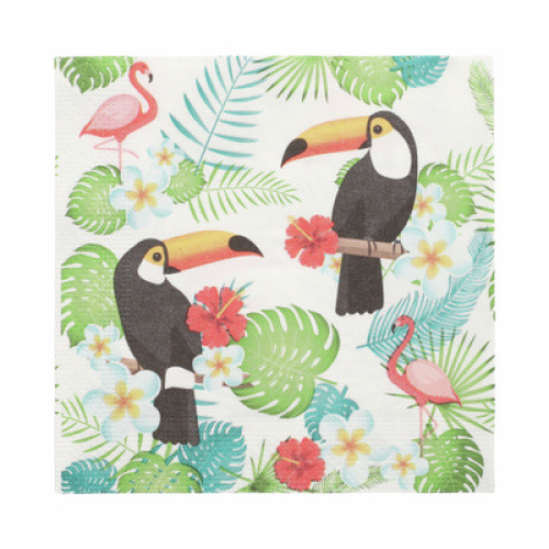 Servietten ´Toucans´ 33x33cm 3lg. 1/4-Falz 20St Servietten ´Toucans´ 33x33cm 3lg. 1/4-Falz 20St