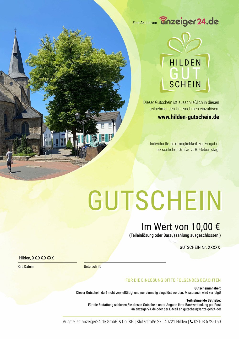 Hilden-Gutschein-Muster