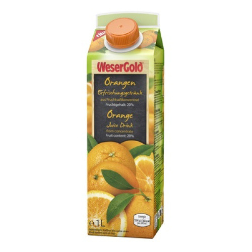 Wesergold Orangen Fruchtsaftgetränk 1L Wesergold Orangen Fruchtsaftgetränk 1L