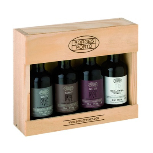 Borges Port 19% Reserve 4-er Miniaturset Holzkiste 0,05l Borges Port 19% Reserve 4-er Miniaturset Holzkiste 0,05l