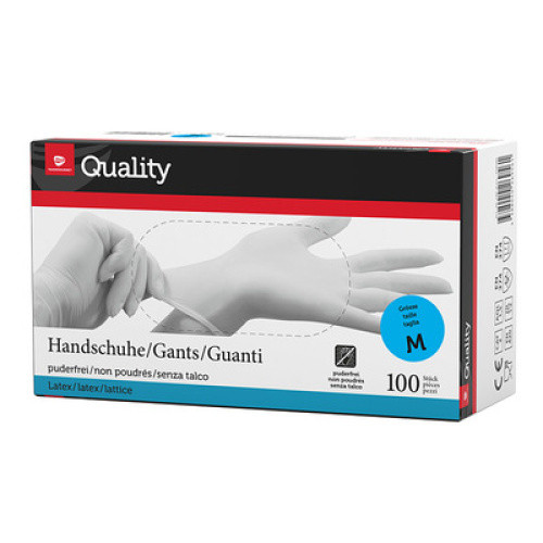 Latex-Handschuhe puderfrei weiss M 100St Latex-Handschuhe puderfrei weiss M 100St