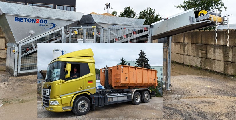Sand, Kies, Splitt und Schotter auf Knopfdruck – außerdem: Verleihservice für Container