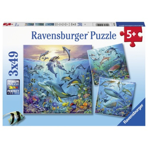 3x49-teiliges Ravensburger Kinderpuzzle ´Tierwelt See/Ocean Life´ für Kinder ab 5 Jahren. Die detail 3x49-teiliges Ravensburger Kinderpuzzle ´Tierwelt See/Ocean Life´ für Kinder ab 5 Jahren. Die detail