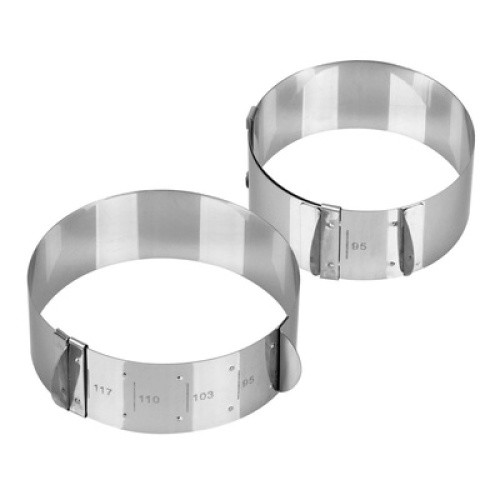 2 Dessertringe verstellbar Ø 9-11,7 cm Edelstahl 2 Dessertringe verstellbar Ø 9-11,7 cm Edelstahl