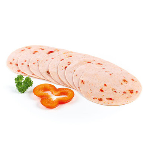 Geflügel-Paprika-Lyoner geschnitten frisch 500g Geflügel-Paprika-Lyoner geschnitten frisch 500g