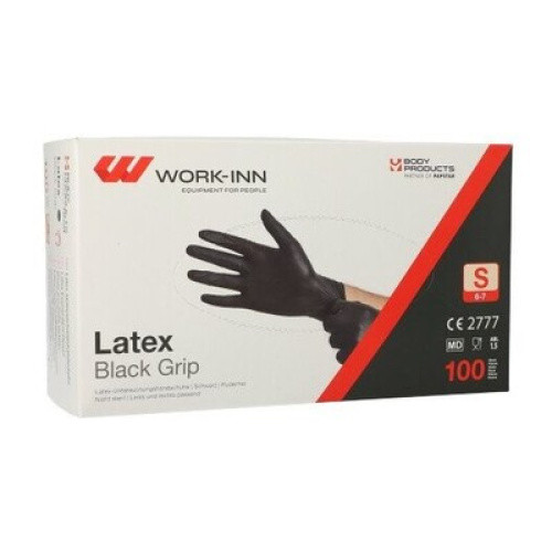 Work-Inn Latex-Handschuhe ´Black Grip´ Größe S 100St Work-Inn Latex-Handschuhe ´Black Grip´ Größe S 100St