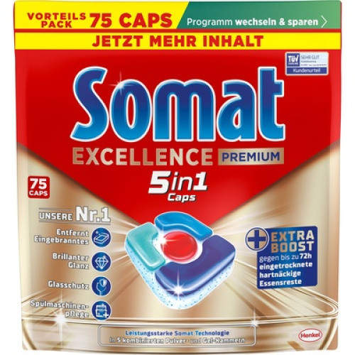 Somat Caps Excellence Premium 5in1 Sparpack 75St Somat Caps Excellence Premium 5in1 Sparpack 75St