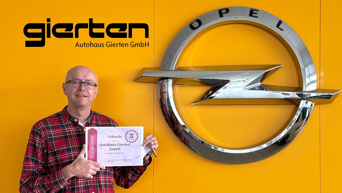 Das Autohaus Gierten in Hilden und Langenfeld ist anzeiger24.de Top-Betrieb 2024