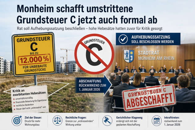 Monheim schafft umstrittene Grundsteuer C jetzt auch formal ab