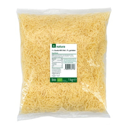 Bio Gouda gerieben 48% frisch 1kg Bio Gouda gerieben 48% frisch 1kg