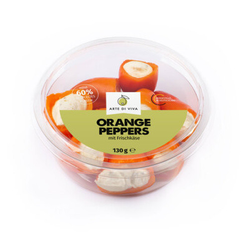 Orange Peppers mit Frischkäse frisch 130g Orange Peppers mit Frischkäse frisch 130g
