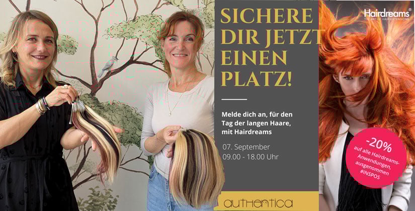 Kostenlose Beratung zu Haarverdichtung und Haarverlängerung – Jetzt Termin für den 7. September 2024 sichern