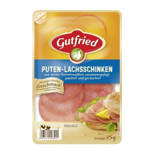 Gutfried Putenlachsschinken frisch 75g Gutfried Putenlachsschinken frisch 75g