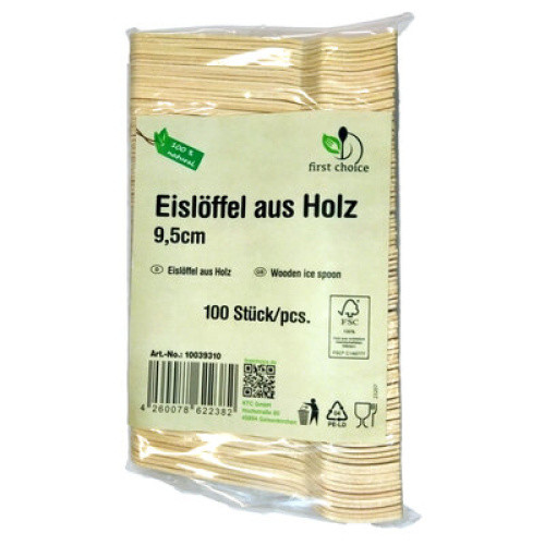 Eislöffel aus Holz 95mm 100-Stück Eislöffel aus Holz 95mm 100-Stück