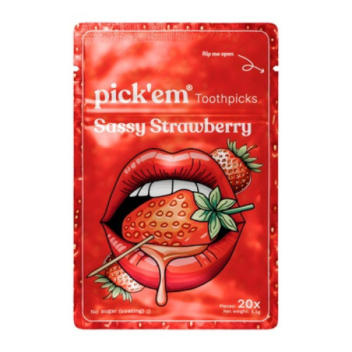 Sassy Strawberry Zahnstocher mit Geschmack, ohne Zucker 20St Sassy Strawberry Zahnstocher mit Geschmack, ohne Zucker 20St