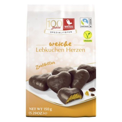 Weiss Kinkartz Herzen Zartbitter 150g Weiss Kinkartz Herzen Zartbitter 150g