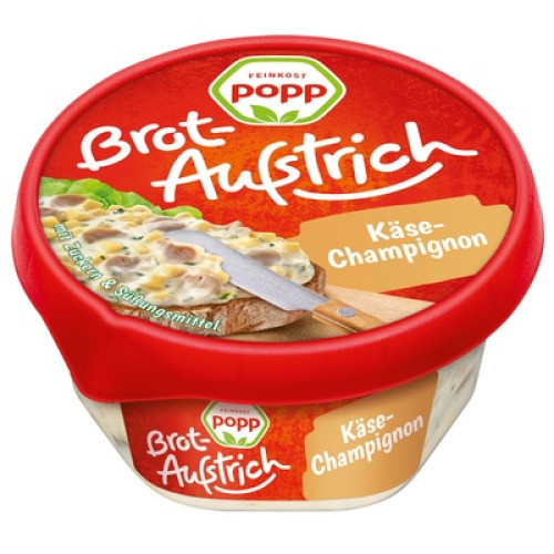 Popp Brotaufstrich Käse-Champignon frisch 150g Popp Brotaufstrich Käse-Champignon frisch 150g