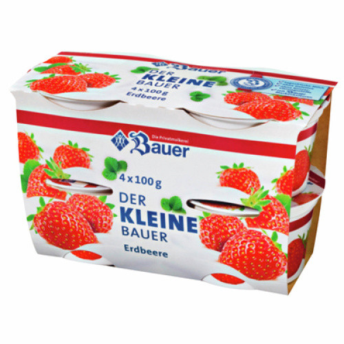Bauer Fruchtjoghurt Erdbeer/Prirsich-Maracuja frisch 4x100g Bauer Fruchtjoghurt Erdbeer/Prirsich-Maracuja frisch 4x100g