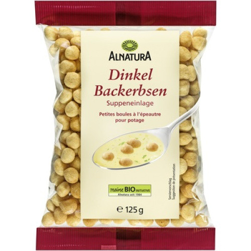 Bio Dinkel-Backerbsen vegan 125g Bio Dinkel-Backerbsen vegan 125g