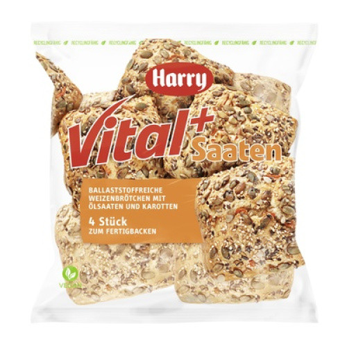 Vital Saaten-Brötchen zum Fertigbacken 4x90g Vital Saaten-Brötchen zum Fertigbacken 4x90g