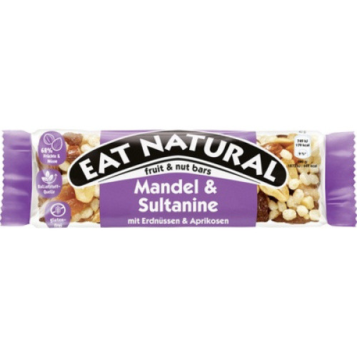 fruit & nut bars Mandel & Sultanine mit Erdnüssen und Aprikosen 40g fruit & nut bars Mandel & Sultanine mit Erdnüssen und Aprikosen 40g
