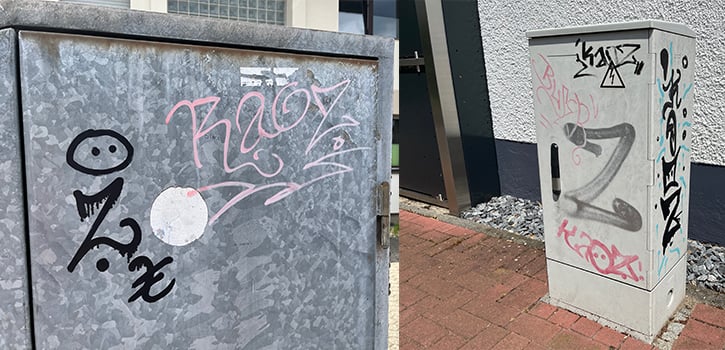 Fast 40 sogenannte Tags hat ein Anwohner dokumentiert …