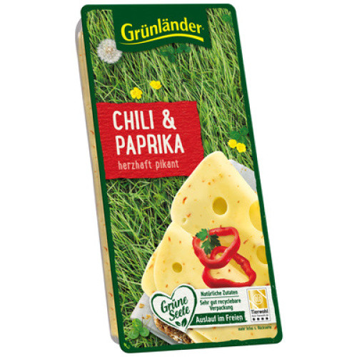 Grünländer Chili & Paprika in Scheiben 48% frisch 500g Grünländer Chili & Paprika in Scheiben 48% frisch 500g