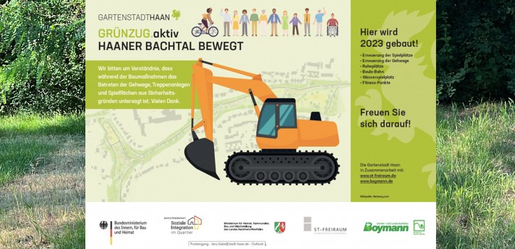 Der Grünzug wird ab August 2023 bis Ende Frühjahr 2024 neugestaltet …