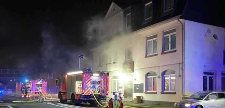 Feuerlöschpulver in den Räumen verteilt