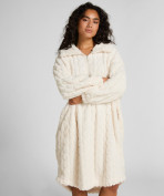 Poncho aus Kabelstrick-Fleece  - Nicht-gerade weiss Poncho aus Kabelstrick-Fleece  - Nicht-gerade weiss