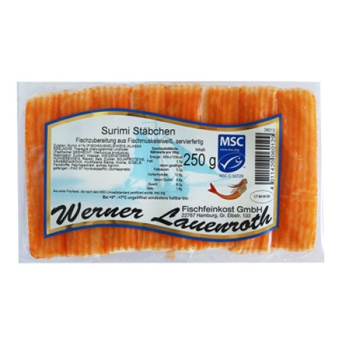 MSC Surimi Stäbchen frisch 250g MSC Surimi Stäbchen frisch 250g