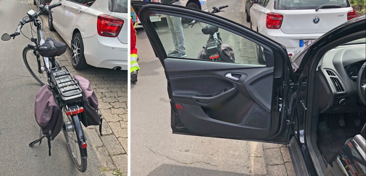 Blick in den linken Außenspiegel reicht nicht aus