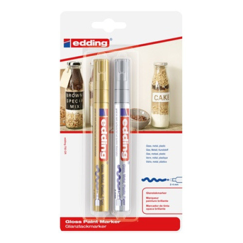 edding 750 Glanzlackmarker gold/silber 2St edding 750 Glanzlackmarker gold/silber 2St